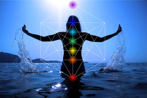 35274841 - in meditation with chakras